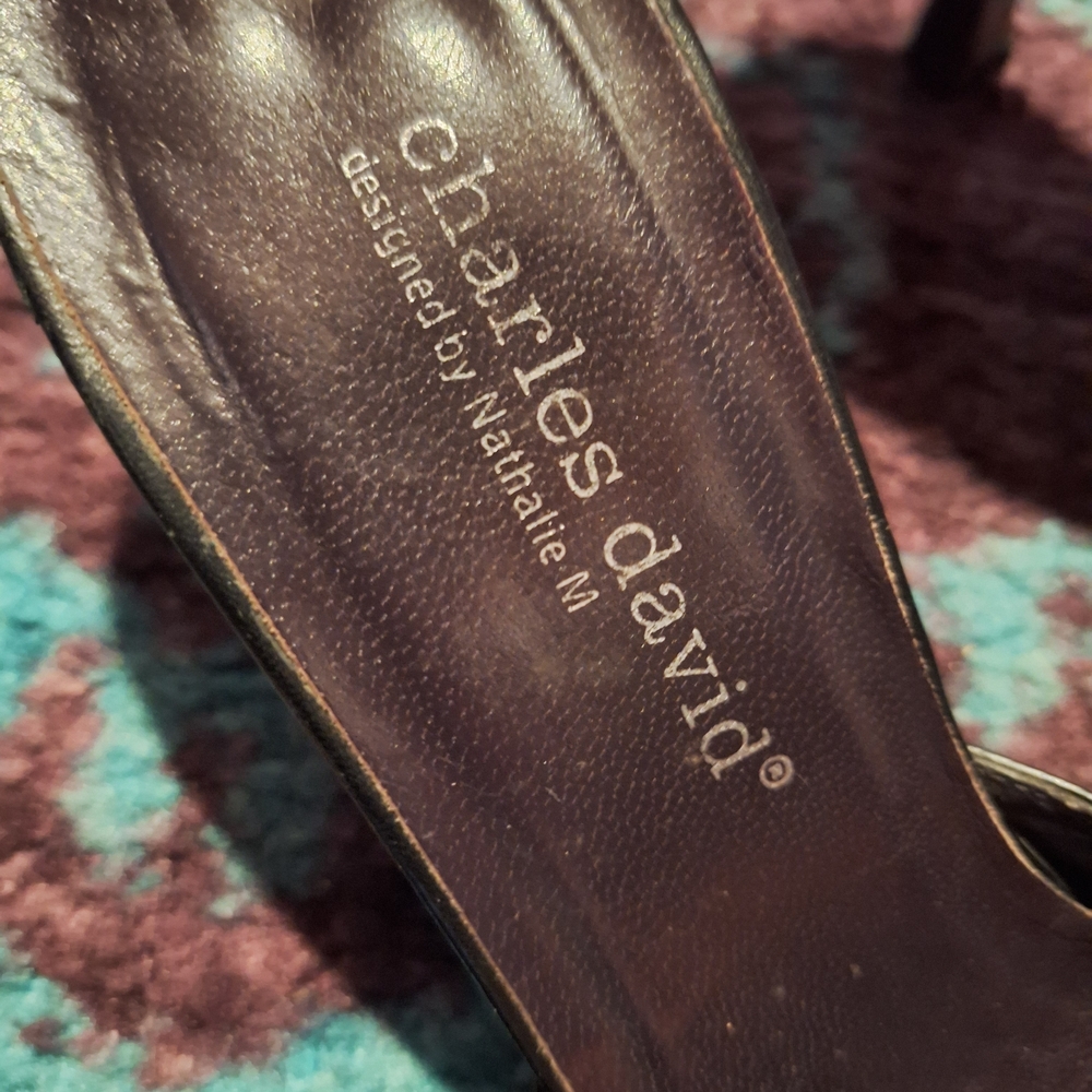 Charles David Black Women's Strapless Shoes - Picture 2 of 4